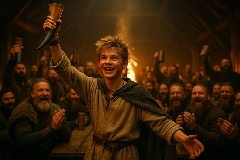 Feest na echte Viking krachtproef van Eirik